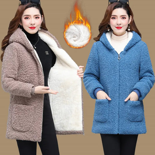 🔥 Venta caliente 🔥🎅 Chaqueta de invierno espesada con capucha para mujeres engrosadas