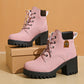 🔥【35-42】 👢✨2025 Novedad para este otoño: Botines de cuña con tacón grueso – modelo retro con cordones para mujer