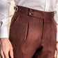 Pantalones casuales rectos de color liso para hombre(Compra 2 envío gratis)