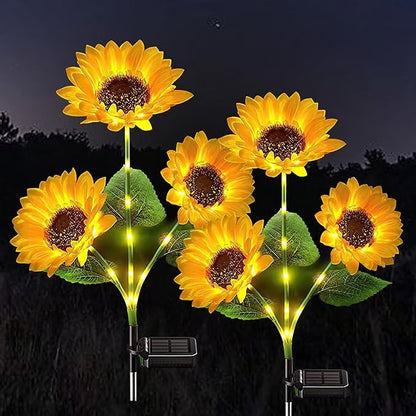 🌻✨ Luces Solares de Girasol para Jardín – Decoración Brillante, IP65, 14 Horas de Luz y Carga 30% Más Rápida ✨