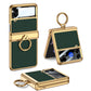 Funda magnética de cuero con bisagras y chapado para Galaxy Z Flip4 Flip3 5G