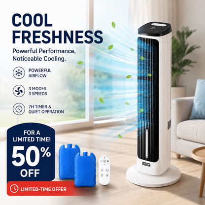 💸 ¡Una alternativa económica al aire acondicionado! 💸 ¿Por qué gastar tanto en aire acondicionado cuando puedes conseguir este ventilador silencioso y sin aspas a mitad de precio? 🤯