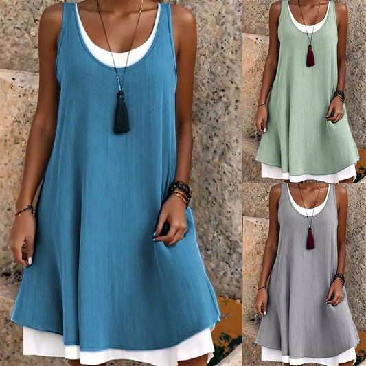👗✨ ¡OFERTA 50% OFF! Vestido de Dos Piezas Sin Mangas – Elegante, Fresco y Cómodo
