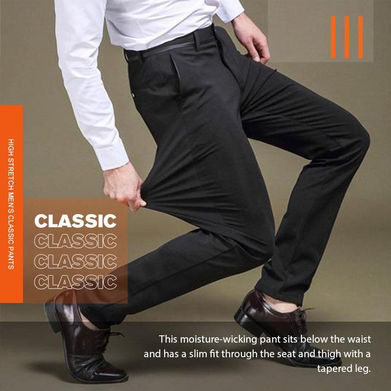 【Servicio de entrega gratuito】Pantalones clásicos de hombre de alta elasticidad-6