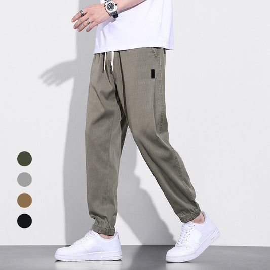 Pantalones de chándal casuales transpirables con cordón elástico para hombres