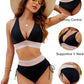 💃Urlaubsangebot 49 % RABATT💃Bikini-Sets mit hoher Taille und Bauchkontrolle in Farbblock-Optik