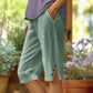 🌸 Estilo y comodidad sin complicaciones: prepárate para la primavera con estos pantalones capri informales de mujer, de color liso y con bolsillos🌿