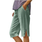 🌸 Estilo y comodidad sin complicaciones: prepárate para la primavera con estos pantalones capri informales de mujer, de color liso y con bolsillos🌿