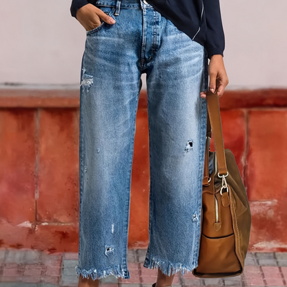 Pantalones cortos vaqueros rectos