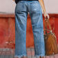 Pantalones cortos vaqueros rectos