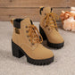 🔥【35-42】 👢✨2025 Novedad para este otoño: Botines de cuña con tacón grueso – modelo retro con cordones para mujer