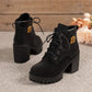🔥【35-42】 👢✨2025 Novedad para este otoño: Botines de cuña con tacón grueso – modelo retro con cordones para mujer