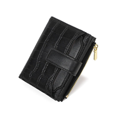 👛 ¡50 % DE DESCUENTO AHORA! 💖 Cartera compacta de color liso para mujer: diseño fino con múltiples ranuras para tarjetas, protección RFID y bolsillo para monedas 🌸📦
