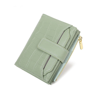 👛 ¡50 % DE DESCUENTO AHORA! 💖 Cartera compacta de color liso para mujer: diseño fino con múltiples ranuras para tarjetas, protección RFID y bolsillo para monedas 🌸📦