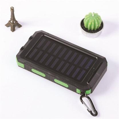 🔋 Batería Externa Portátil de 10 000 mAh con Energía Solar – Cargador Solar con 2 Linternas LED, Ideal para Viajes y Camping 🌞✨