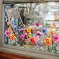 ✨ Pegatina para Ventana con Ramo de Flores de Colores – Decoración Vibrante y Estilo para tu Hogar 💐🖼️