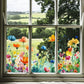 ✨ Pegatina para Ventana con Ramo de Flores de Colores – Decoración Vibrante y Estilo para tu Hogar 💐🖼️
