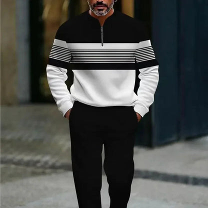 🧵🔥 Conjunto de Sudadera Gráfica y Pantalones para Hombre – Estilo Urbano, Cómodo y Versátil para el Día a Día 👖✨