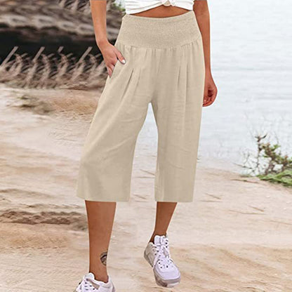☀️🌿Pantalones cortos de mujer ligeros con cintura elástica