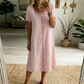 Vestido de manga corta de corte holgado para mujer