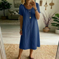Vestido de manga corta de corte holgado para mujer