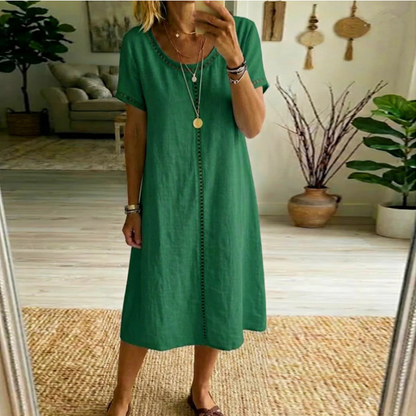 Vestido de manga corta de corte holgado para mujer
