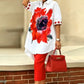 Conjunto de dos piezas para mujer con estampado floral