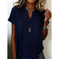 👕✨ Top informal de manga corta y cuello en V para mujer: ligero, favorecedor y versátil, ideal para el día a día y el verano ☀️