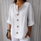 👔 ¡OFERTA RELÁMPAGO 50% DE DESCUENTO! 🍂 Blusa de Mujer Holgada de Botones – Cómoda, Transpirable, Anti-Arrugas y Estilo Versátil ✨
