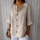 👔 ¡OFERTA RELÁMPAGO 50% DE DESCUENTO! 🍂 Blusa de Mujer Holgada de Botones – Cómoda, Transpirable, Anti-Arrugas y Estilo Versátil ✨