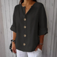 👔 ¡OFERTA RELÁMPAGO 50% DE DESCUENTO! 🍂 Blusa de Mujer Holgada de Botones – Cómoda, Transpirable, Anti-Arrugas y Estilo Versátil ✨