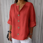 👔 ¡OFERTA RELÁMPAGO 50% DE DESCUENTO! 🍂 Blusa de Mujer Holgada de Botones – Cómoda, Transpirable, Anti-Arrugas y Estilo Versátil ✨