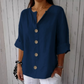 👔 ¡OFERTA RELÁMPAGO 50% DE DESCUENTO! 🍂 Blusa de Mujer Holgada de Botones – Cómoda, Transpirable, Anti-Arrugas y Estilo Versátil ✨