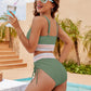 💃Urlaubsangebot 49 % RABATT💃Bikini-Sets mit hoher Taille und Bauchkontrolle in Farbblock-Optik