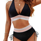 💃Urlaubsangebot 49 % RABATT💃Bikini-Sets mit hoher Taille und Bauchkontrolle in Farbblock-Optik