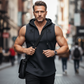 🏋️‍♂️💪 Camiseta sin mangas con capucha para hombre: cuello en V y capucha integrada 🔥