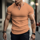 Camisa Henley lisa entallada para hombre