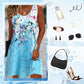 Vestido de verano sin mangas con estampado floral para mujer