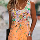 Vestido de verano sin mangas con estampado floral para mujer