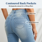 Vaqueros capri ajustados de cintura alta para mujer