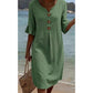 👗🌸Vestido midi de mujer de color liso con mangas con volantes