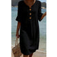 👗🌸Vestido midi de mujer de color liso con mangas con volantes