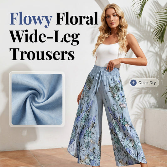 🌷🎉Pantalones anchos estampados con cordón para mujer