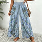 🌷🎉Pantalones anchos estampados con cordón para mujer