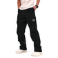 Pantalones de trabajo de corte recto y con múltiples bolsillos para hombre