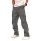 Pantalones de trabajo de corte recto y con múltiples bolsillos para hombre