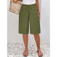 (S-4XL) Pantalones capri informales con cordón para mujer