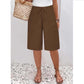 (S-4XL) Pantalones capri informales con cordón para mujer