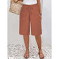 (S-4XL) Pantalones capri informales con cordón para mujer