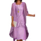Conjunto de vestido de fiesta hasta la rodilla y cárdigan para mujer